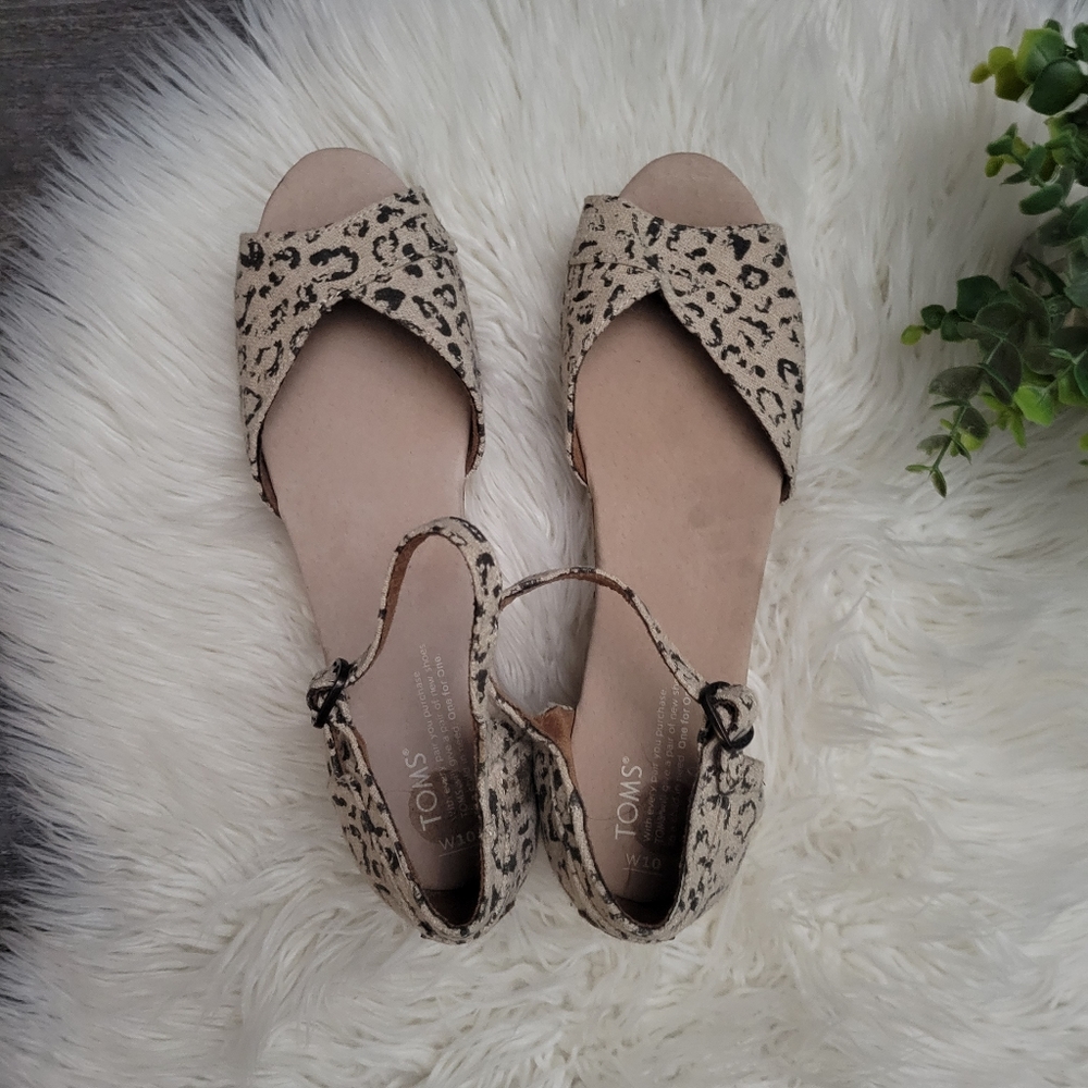 Leopard-Print Cork Platform Wedge Size 10 - image 6